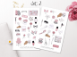 Mobile Preview: Planner Girl Pink Sticker Set